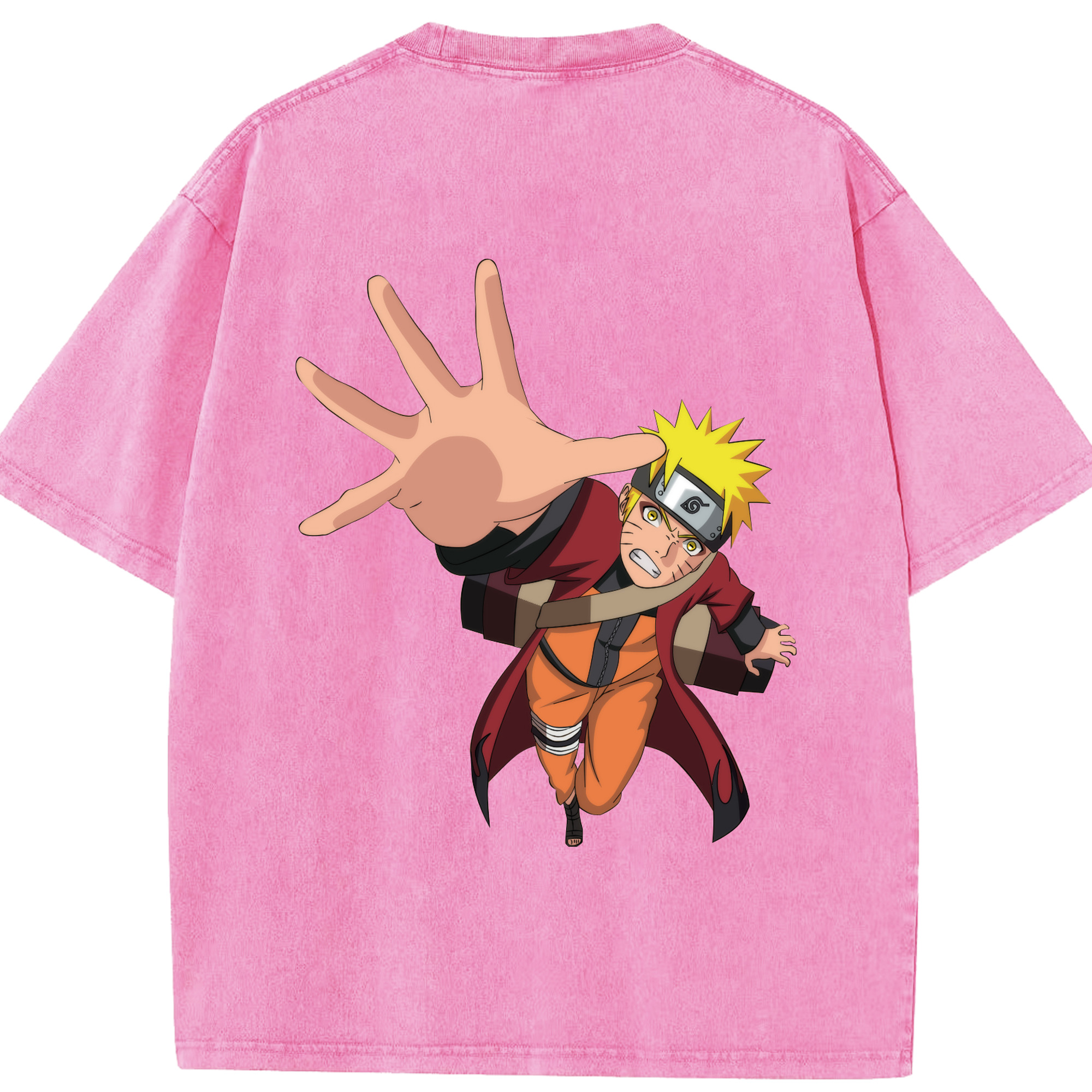 （画像用） NARUTO -ナルト- うずまき ナルト Uzumaki Naruto 綿100% ヴィンテージ風 半袖Tシャツ（背面プリント）